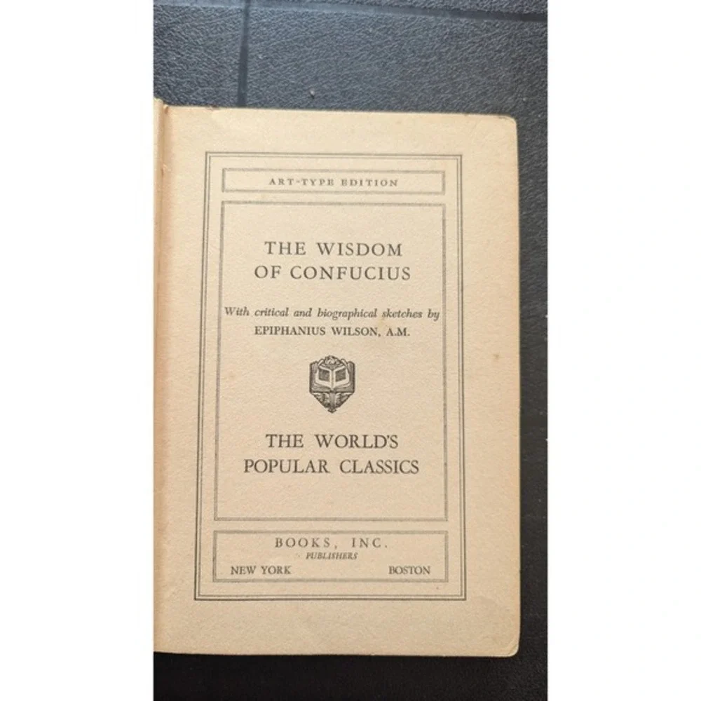 Antique‎ The Wisdom of Confucius Art Type Edition Classics Book 1900